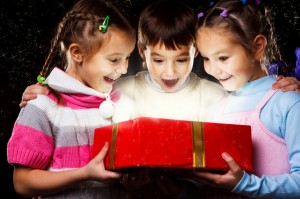 Kids with Christmas gift