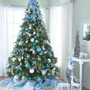 blauw kerstboom kerstversiering