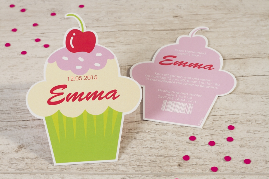 uitnodiging verjaardagsfeest prinsessenthema in cupcake