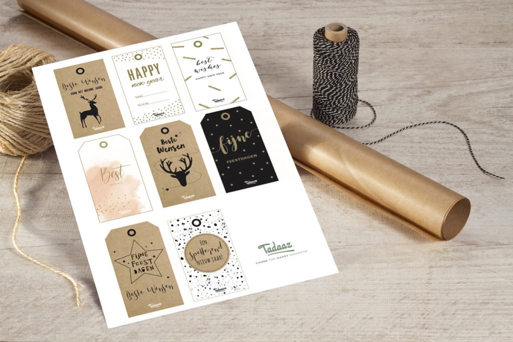 120 stuks kraftpapier, cadeaulabels voor Kerstmis, 9,5 x 4,5 cm