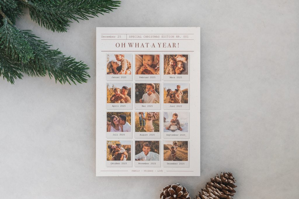 Kerstkaart met koperfolie