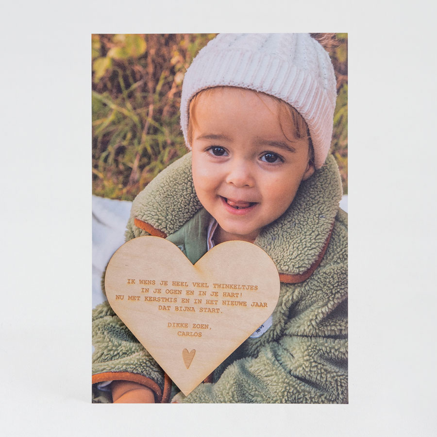 nieuwjaarsbrief foto met houten hartje