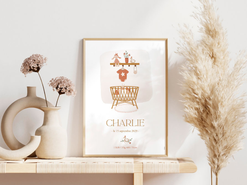 Affiche de naissance illustration