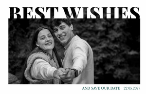 kerstkaart best wishes wit kader save the date