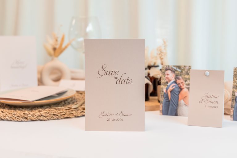 Save the date mariage minimaliste douceur au naturel